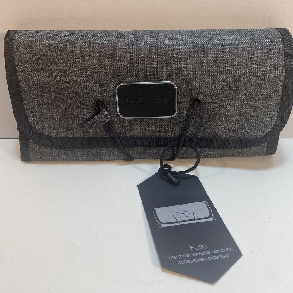 Lumendata Folio Electronic Digital Accessory Cord Organizer Travel Tech Grey NEW